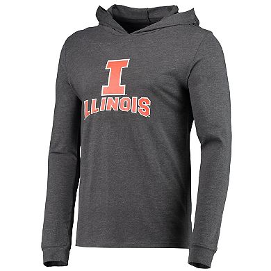 Men's Concepts Sport Heathered Navy/Heathered Charcoal Illinois Fighting Illini Meter Long Sleeve Hoodie T-Shirt & Jogger Pants Set