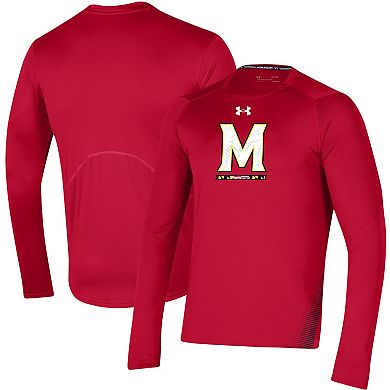 Men's Under Armour Red Maryland Terrapins 2021 Sideline Training Performance Long Sleeve T-Shirt