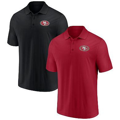 Men's Fanatics Branded Scarlet/Black San Francisco 49ers Home and Away 2-Pack Polo Set