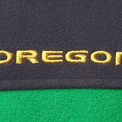 Men's Columbia Charcoal/Green Oregon Ducks Team Flanker III Fleece Team Full-Zip Jacket