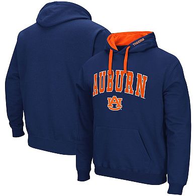 Men's Colosseum Navy Auburn Tigers Big & Tall Arch & Logo 2.0 Pullover Hoodie