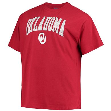 Men's Champion Crimson Oklahoma Sooners Big & Tall Arch Over Wordmark T-Shirt