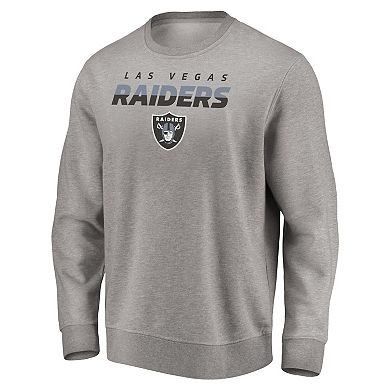 Men's Fanatics Branded Heathered Gray Las Vegas Raiders Block Party Pullover Sweatshirt