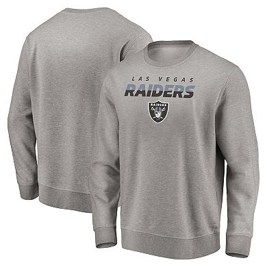 Men's Fanatics Branded Heathered Gray Las Vegas Raiders Block Party Pullover Sweatshirt