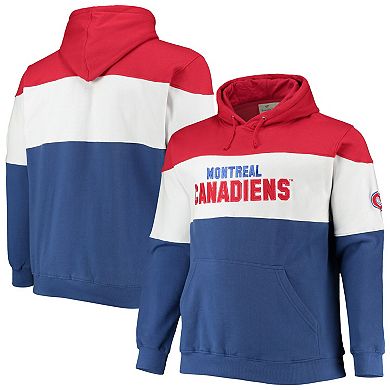 Men's Fanatics Branded Red/Blue Montreal Canadiens Big & Tall Colorblock Fleece Hoodie