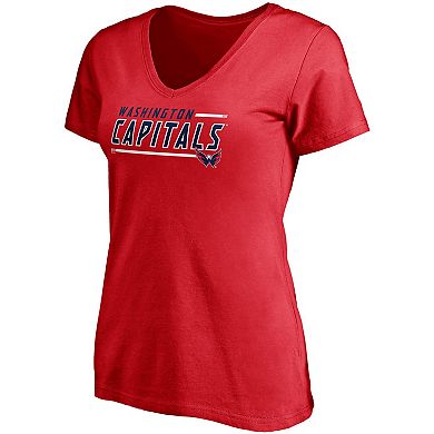 Women's Fanatics Branded Red Washington Capitals Mascot In Bounds V-Neck T-Shirt