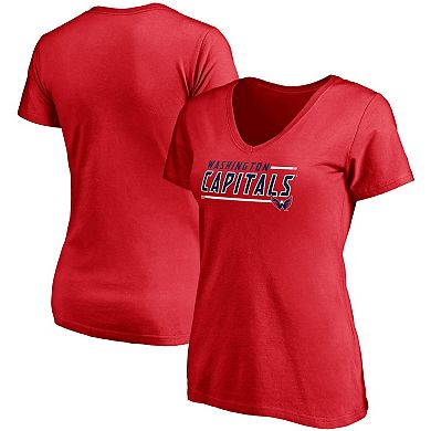 Women's Fanatics Branded Red Washington Capitals Mascot In Bounds V-Neck T-Shirt