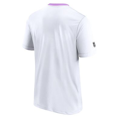 Men's Fanatics Branded White/Purple Seattle Kraken 2021 Hockey Fights Cancer Performance T-Shirt