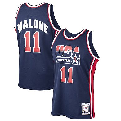 Men's Mitchell & Ness Karl Malone Navy USA Basketball Home 1992 Dream Team Authentic Jersey