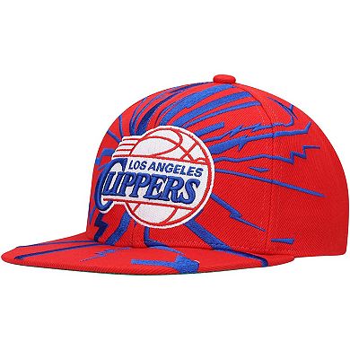Men's Mitchell & Ness Red LA Clippers Hardwood Classics Earthquake Snapback Hat