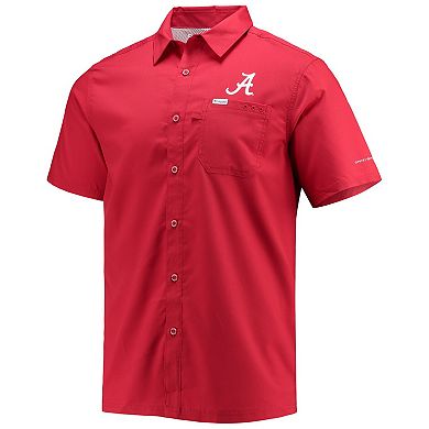 Men's Columbia PFG Crimson Alabama Crimson Tide Slack Tide Camp Button-Up Shirt
