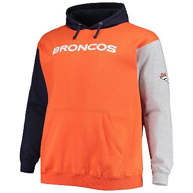 Men's Navy/Orange Denver Broncos Big & Tall Pullover Hoodie