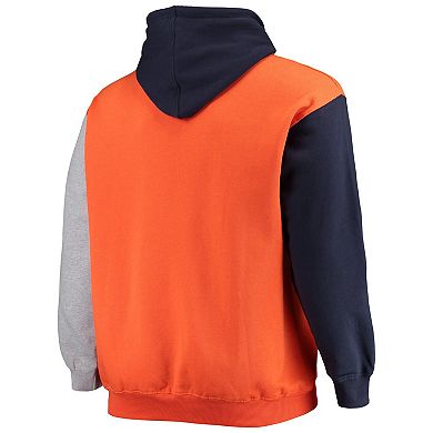 Men's Navy/Orange Denver Broncos Big & Tall Pullover Hoodie