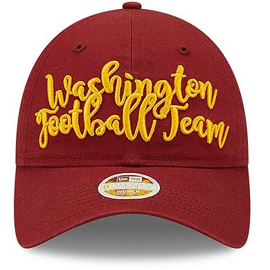 Girls Youth New Era Burgundy Washington Football Team Script 9TWENTY Adjustable Hat