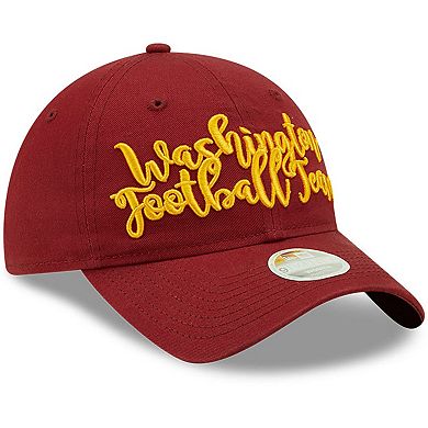 Girls Youth New Era Burgundy Washington Football Team Script 9TWENTY Adjustable Hat