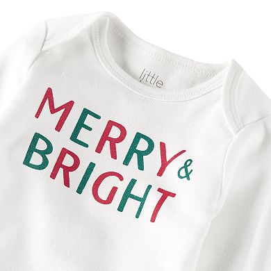 Baby Little Planet by Carter's "Merry & Bright" Christmas Bodysuit & Pants Set