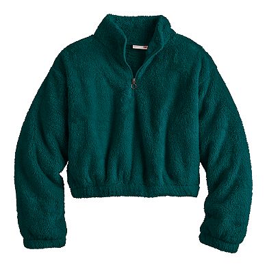 Juniors' SO® Sherpa Quarter-Zip Pullover