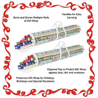 Hastings Home 40" Roll Wrapping Paper Storage Bag 2-pack Set