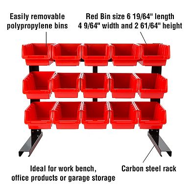 Fleming Supply 15 Bin Storage Rack Organizer