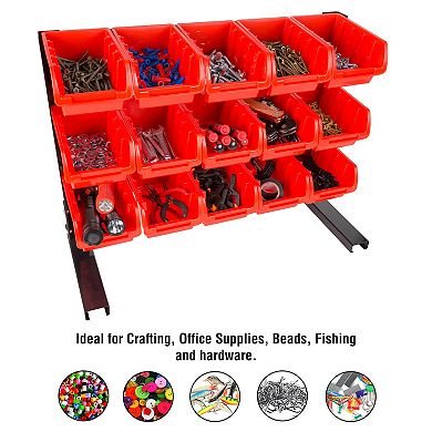 Fleming Supply 15 Bin Storage Rack Organizer