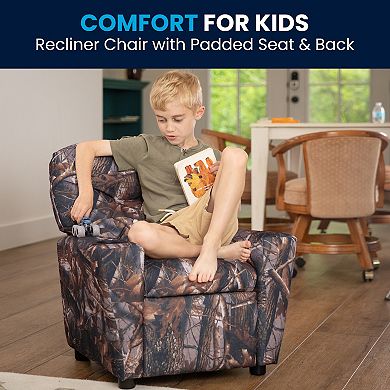 Kids Flash Furniture Contemporary Cup Holder Recliner Arm Chair