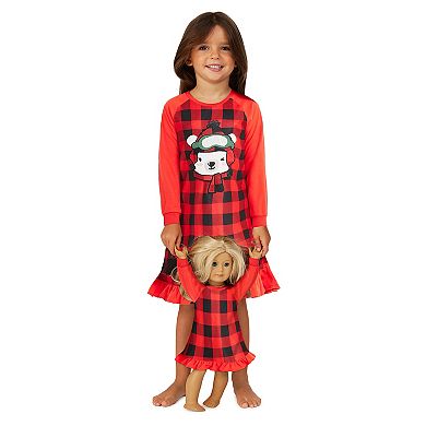 Toddler Girl Jammies For Your Families® Beary Cool Dolly & Me Nightgown Set by Cuddl Duds®