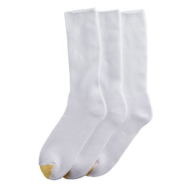 Men's GOLDTOE® 3-pack Non-Binding Crew Socks