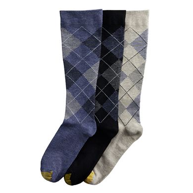 Men's GOLDTOE® 3-Pack Mild Compression OTC Argyle Socks