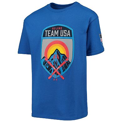 Youth Royal Team USA Cross Skis T-Shirt