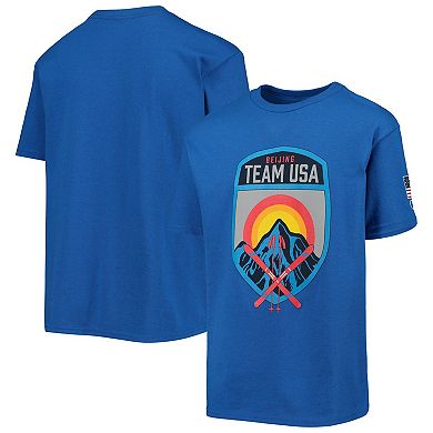 Youth Royal Team USA Cross Skis T-Shirt
