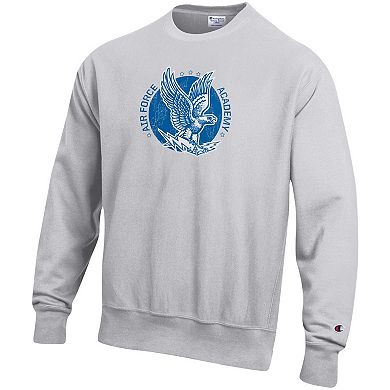 Men's Champion Heathered Gray Air Force Falcons Vault Logo Reverse Weave Pullover Sweatshirt