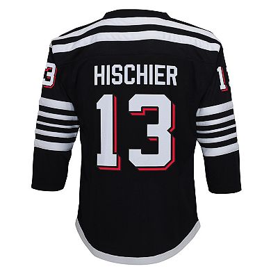 Infant Nico Hischier Black New Jersey Devils 2021/22 Alternate Replica Player Jersey
