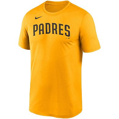 Men's Nike Gold San Diego Padres Wordmark Legend Performance T-Shirt