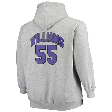 Men's Mitchell & Ness Jason Williams Heathered Gray Sacramento Kings Big & Tall Name & Number Pullover Hoodie