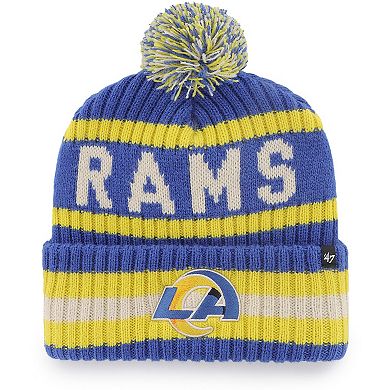 Men's '47 Royal Los Angeles Rams Bering Cuffed Knit Hat with Pom