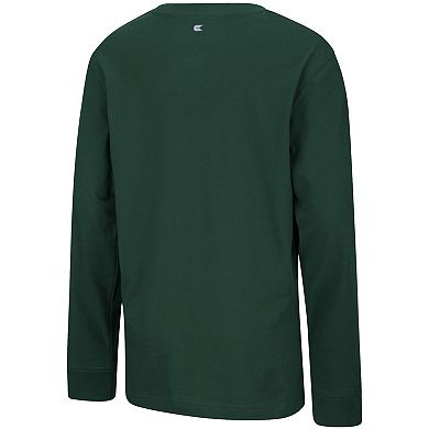 Youth Colosseum Green Michigan State Spartans Two-Hit Long Sleeve T-Shirt