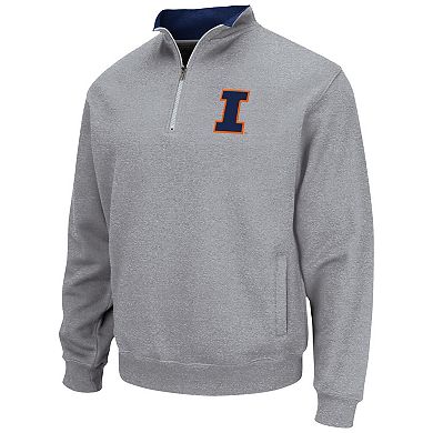 Men's Colosseum Heathered Gray Illinois Fighting Illini Tortugas Team Logo Quarter-Zip Jacket