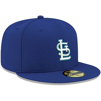 Men's New Era Royal St. Louis Cardinals Logo White 59FIFTY Fitted Hat