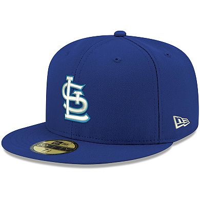 Men's New Era Royal St. Louis Cardinals Logo White 59FIFTY Fitted Hat