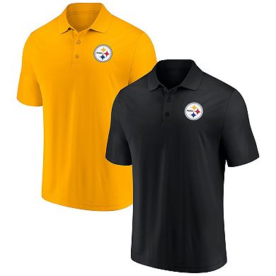 Men's Fanatics Branded Black/Gold Pittsburgh Steelers Home and Away 2-Pack Polo Set