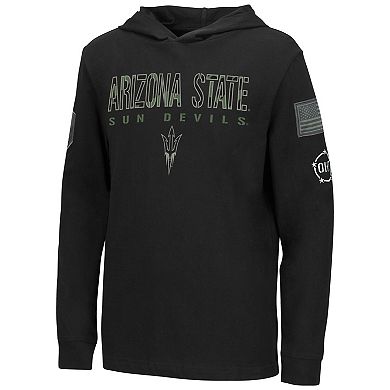 Youth Colosseum Black Arizona State Sun Devils OHT Military Appreciation Tango Long Sleeve Hoodie T-Shirt