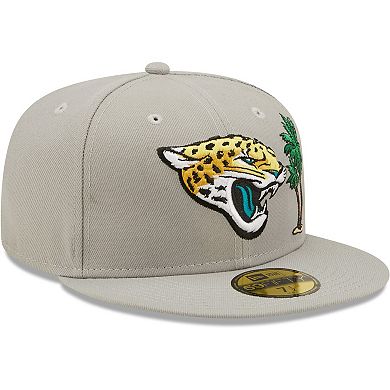 Men's New Era Gray Jacksonville Jaguars City Describe 59FIFTY Fitted Hat