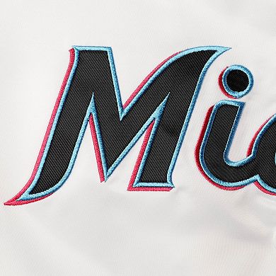 Women's Starter White Miami Marlins Hometown Satin Full-Snap Jacket