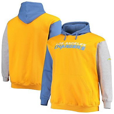 Men's Powder Blue/Gold Los Angeles Chargers Big & Tall Pullover Hoodie