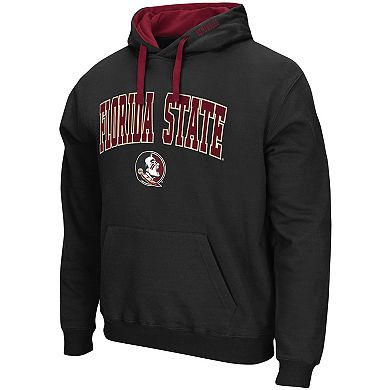 Men's Colosseum Black Florida State Seminoles Big & Tall Arch & Logo 2.0 Pullover Hoodie