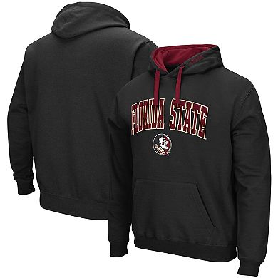 Men's Colosseum Black Florida State Seminoles Big & Tall Arch & Logo 2.0 Pullover Hoodie