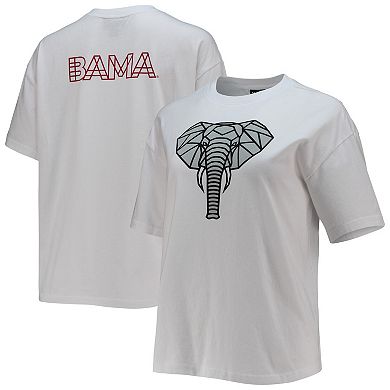 Women's The Wild Collective White Alabama Crimson Tide Camo Boxy Graphic T-Shirt