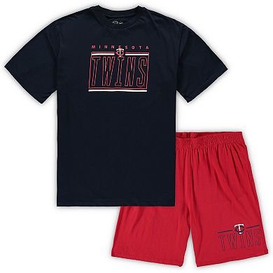 Men's Concepts Sport Navy/Red Minnesota Twins Big & Tall T-Shirt & Shorts Sleep Set