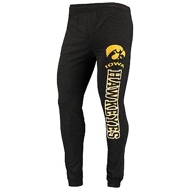 Men's Concepts Sport Black/Charcoal Iowa Hawkeyes Meter Long Sleeve Hoodie T-Shirt & Jogger Pants Sleep Set