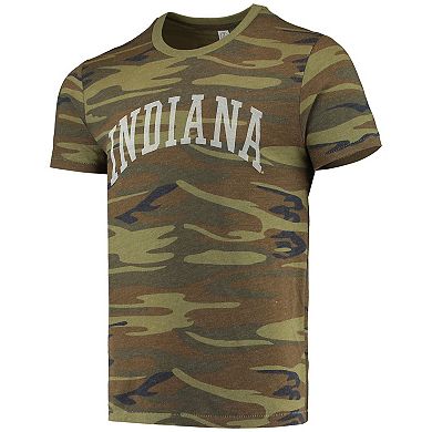 Men's Alternative Apparel Camo Indiana Hoosiers Arch Logo Tri-Blend T-Shirt